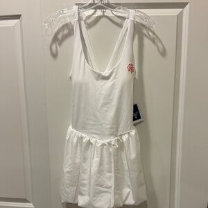 White Women's Roller Rabbit dress with built-in shorts